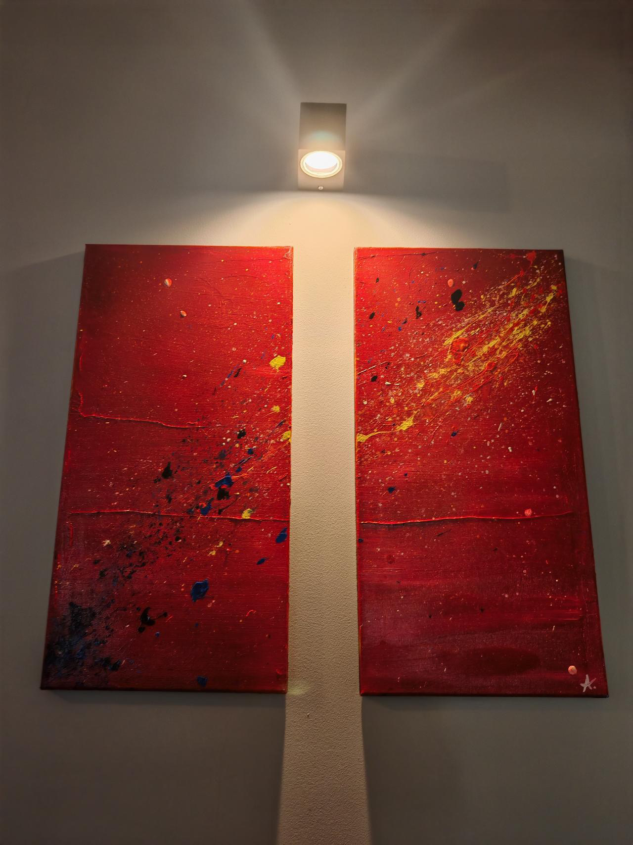 Detail of the Sonia Anton diptych on the wall
